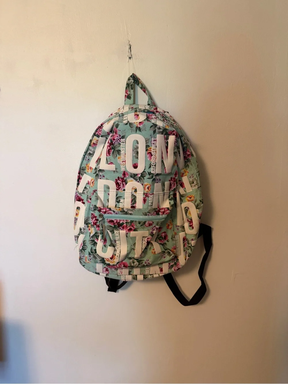 London Floral Mint Green Backpack